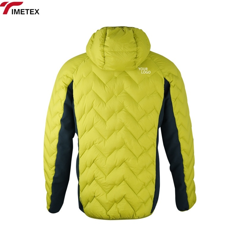 Men's Lightweight Rhombic Waterproof Jacket Custom Coated Zipper Closure Casual Style Thin Winter Outdoor Gear Hood Size Stand