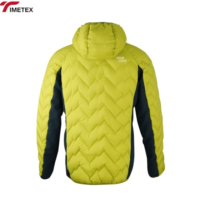 Men's Lightweight Rhombic Waterproof Jacket Custom Coated Zipper Closure Casual Style Thin Winter Outdoor Gear Hood Size Stand