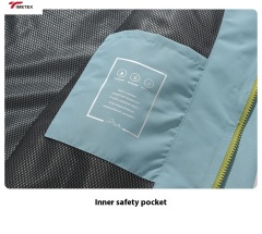 Unisex Solid Windbreaker Jacket Hooded and Zippered Woven Windproof Hard Shell Thin for Autumn Season Size 3XL