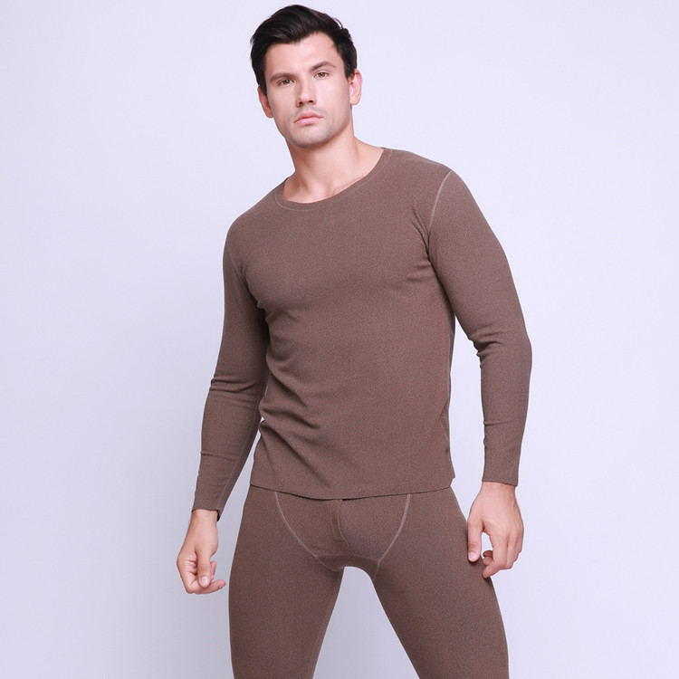Best Selling Round Neck Cotton Heated Thermal Underwear for Men Winter Stretch Thermal Underwear Suit