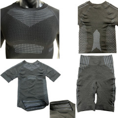 Custom Men Under Base Layer  Short Sleeve Set Moisture-wicking Compression Sports Tight Base Layer  Suit