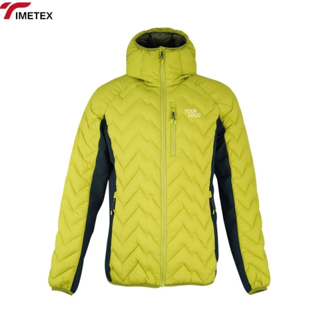 Men's Lightweight Rhombic Waterproof Jacket Custom Coated Zipper Closure Casual Style Thin Winter Outdoor Gear Hood Size Stand
