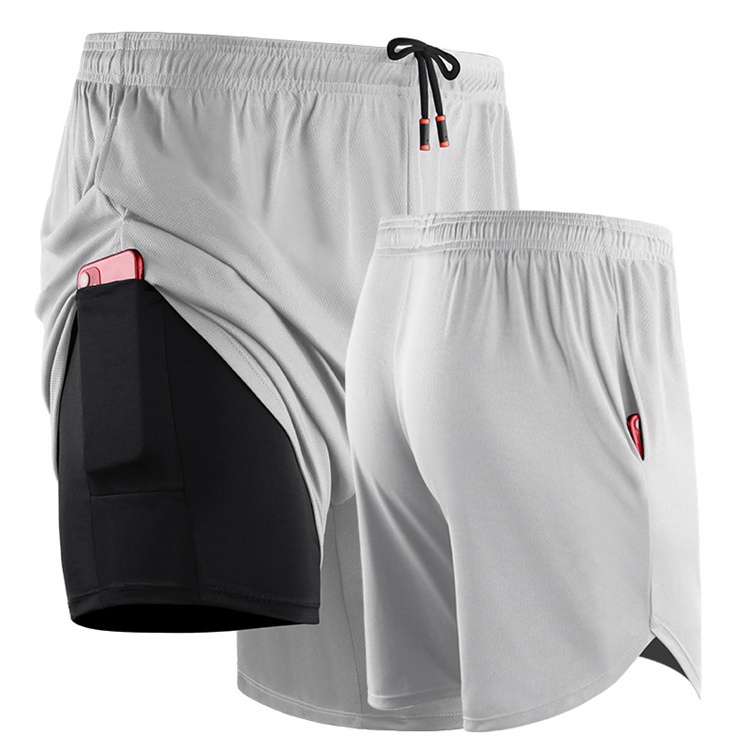 Summer Men Double Layered Shorts Men Workout Sport Running Shorts Workout Athletic Custom Logo Gym Shorts for Men