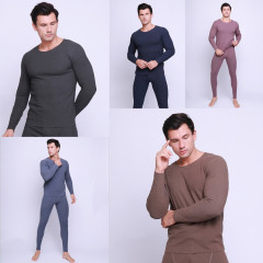 Best Selling Round Neck Cotton Heated Thermal Underwear for Men Winter Stretch Thermal Underwear Suit