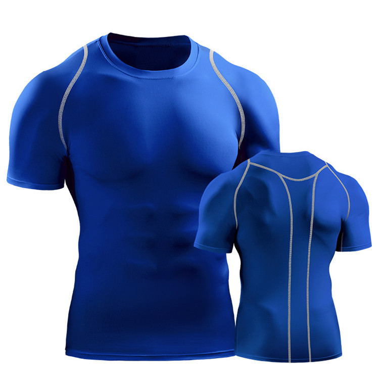 Custom Men Quick Dry Under Base Layer Gym T-shirt  Men Compressed  T-shirts Short Sleeve Mens Gym Wear Fitness Clothing