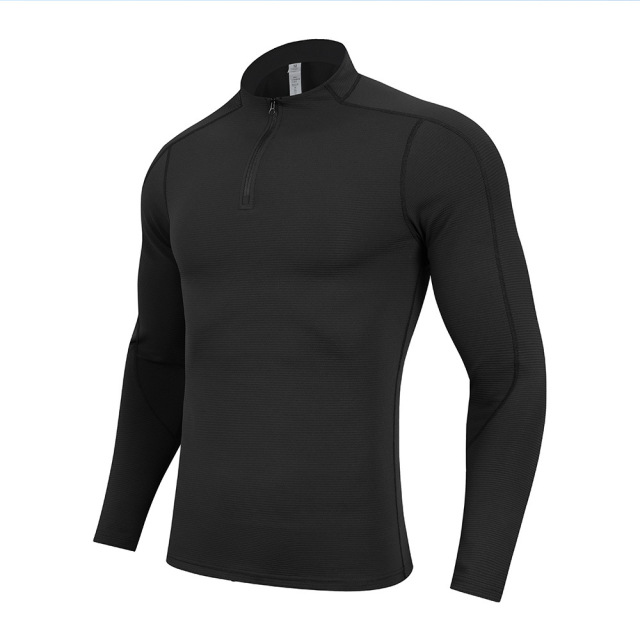 TIMETEX Autumn Winter Men's Gym Top Quick Drying High Elastic Long Sleeve Training Running T-shirt Casual Outdoor Plus Size