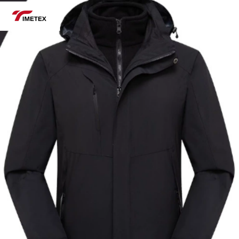 TIMETEX High Quality Unisex 3 in 1 Waterproof Outdoor Mountaineering Breathable Windbreaker Ski Jacket With Hood