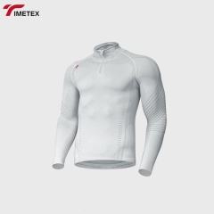 Men's Black Long Sleeve Compression Gym T-Shirt Athletic Polyester Spandex Workout Clothing-Solid Fit Running Men Style
