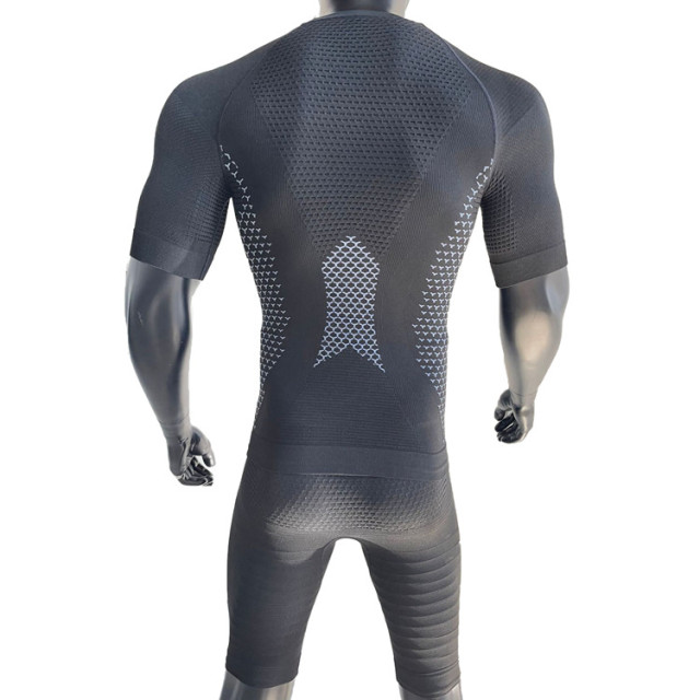Custom Men Under Base Layer  Short Sleeve Set Moisture-wicking Compression Sports Tight Base Layer  Suit