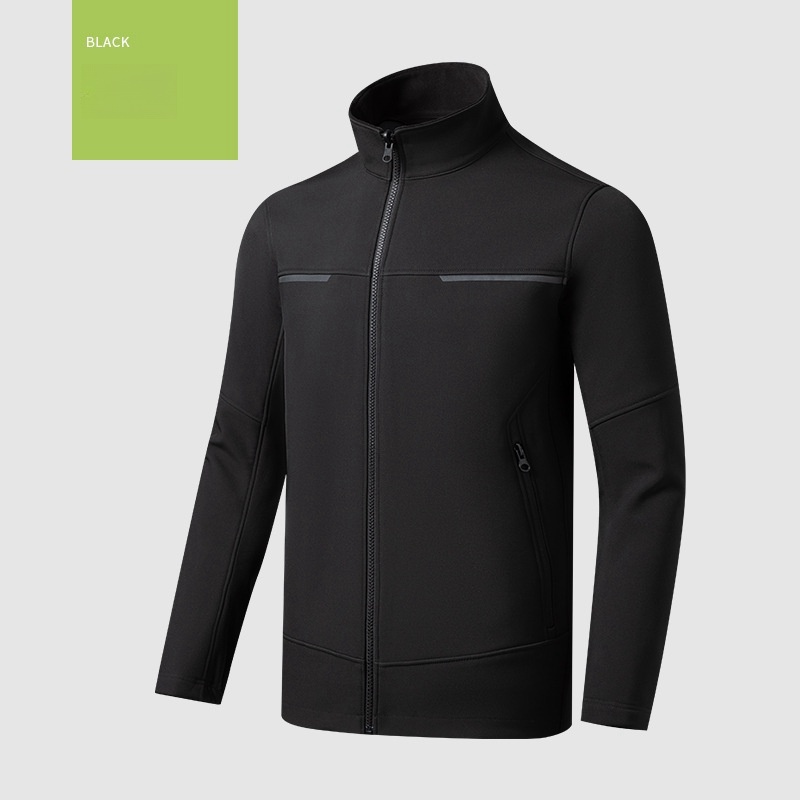 Men's Windproof Waterproof Cargo Jacket with Warm Stand Collar and Safety Reflective Strip Customizable Winter Coat