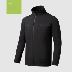 Men's Windproof Waterproof Cargo Jacket with Warm Stand Collar and Safety Reflective Strip Customizable Winter Coat