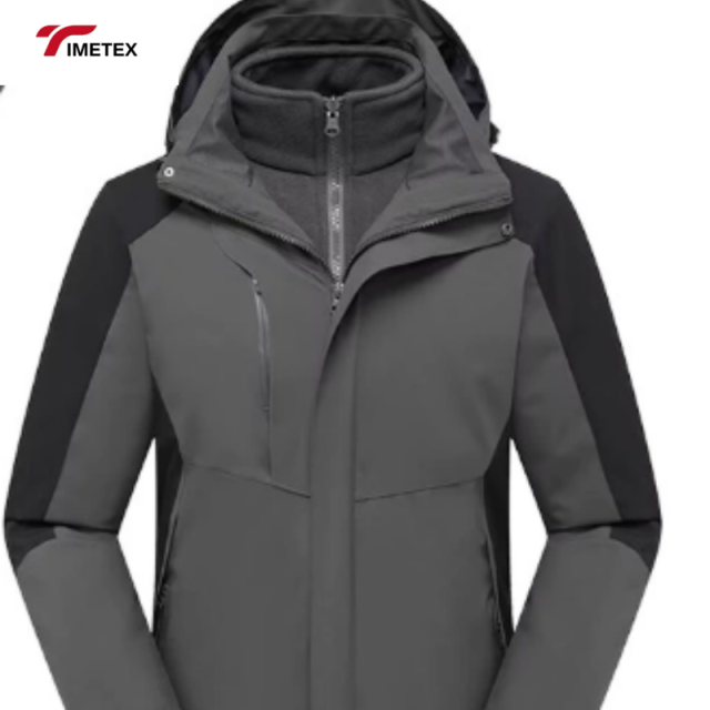 TIMETEX High Quality Unisex 3 in 1 Waterproof Outdoor Mountaineering Breathable Windbreaker Ski Jacket With Hood