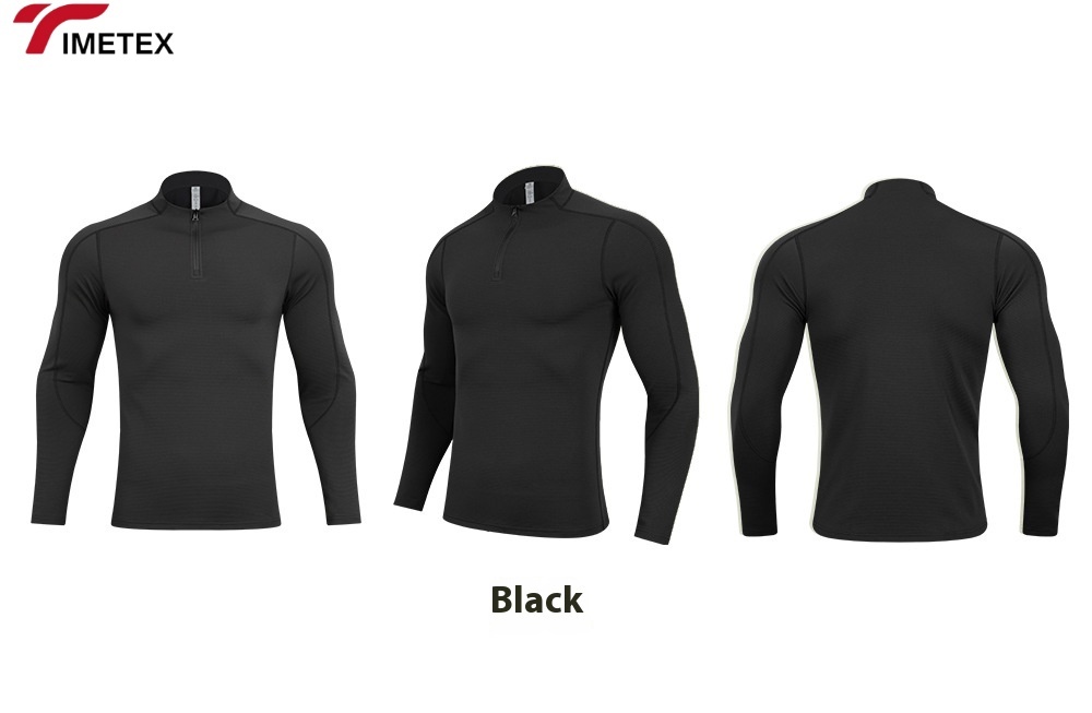 TIMETEX Autumn Winter Men's Gym Top Quick Drying High Elastic Long Sleeve Training Running T-shirt Casual Outdoor Plus Size