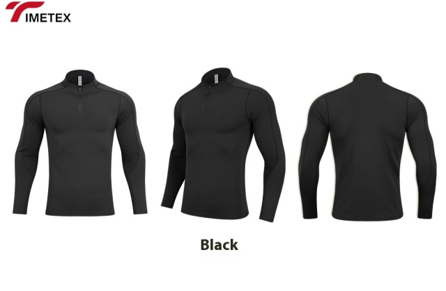 TIMETEX Autumn Winter Men's Gym Top Quick Drying High Elastic Long Sleeve Training Running T-shirt Casual Outdoor Plus Size