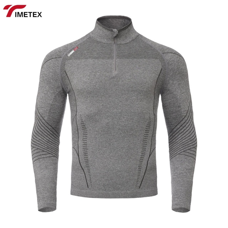 Men's Black Long Sleeve Compression Gym T-Shirt Athletic Polyester Spandex Workout Clothing-Solid Fit Running Men Style