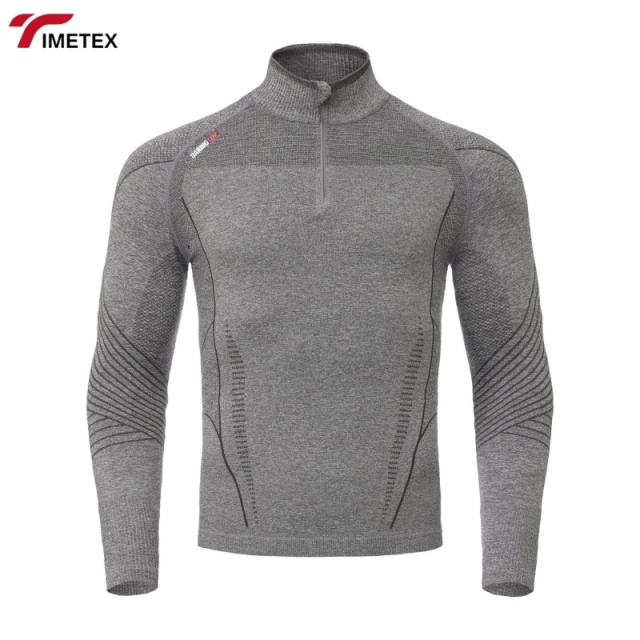 Men's Black Long Sleeve Compression Gym T-Shirt Athletic Polyester Spandex Workout Clothing-Solid Fit Running Men Style