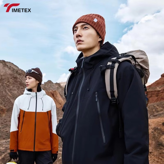 TIMETEX Custom Outdoor Sporty Slim Jacket Breathable Soft Shell Windproof Waterproof Coating  Winter Logo Plain Dyed