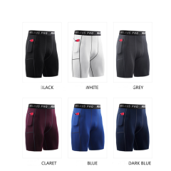 High Quality Custom Compression Shorts Workout Fitness Base Layer Mens Compression Shorts With Pocket