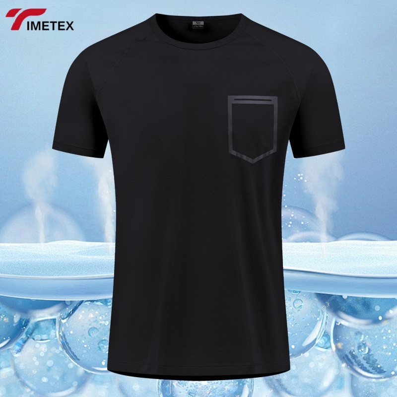 Mens Lightweight Athletic Activewear T-Shirt 100% Polyester Gym Running Elastic Sports Clothes Solid Pattern Blank Design