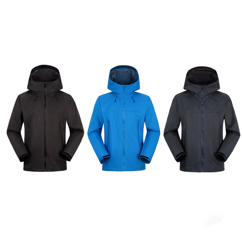 Men's Women's Outdoor Single-Layer Charge Waterproof Windproof Hiking Suit for Spring Camping Heat Sealing Adhesive Stand Autumn