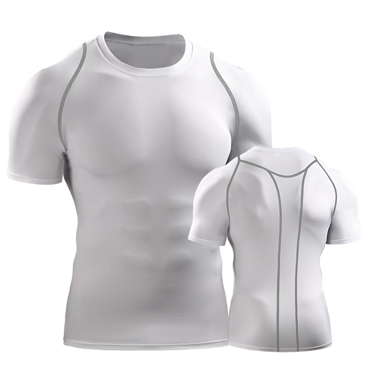 Custom Men Quick Dry Under Base Layer Gym T-shirt  Men Compressed  T-shirts Short Sleeve Mens Gym Wear Fitness Clothing
