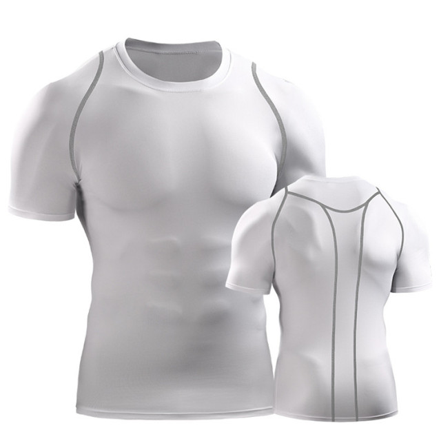 Custom Men Quick Dry Under Base Layer Gym T-shirt  Men Compressed  T-shirts Short Sleeve Mens Gym Wear Fitness Clothing