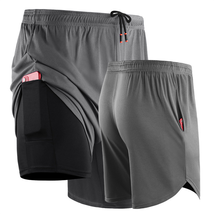 Summer Men Double Layered Shorts Men Workout Sport Running Shorts Workout Athletic Custom Logo Gym Shorts for Men