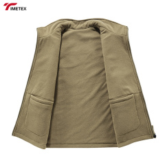 Men's Casual Autumn Winter Outdoor Waistcoat Double-Sided Wear Velvet Vest with Multi-Pocket Leisure Cargo Vest Sleeveless Coat