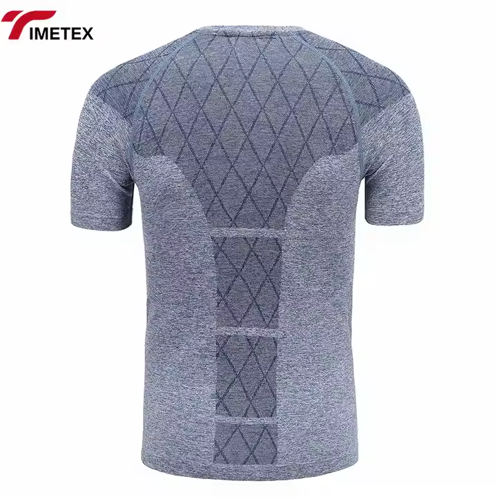 Men's Custom Sports T-Shirt Quick-Drying Summer Striped Design Windproof Polyester Knitted Short-Sleeved Base Sports