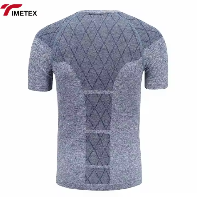 Men's Custom Sports T-Shirt Quick-Drying Summer Striped Design Windproof Polyester Knitted Short-Sleeved Base Sports