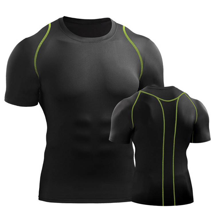 Custom Men Quick Dry Under Base Layer Gym T-shirt  Men Compressed  T-shirts Short Sleeve Mens Gym Wear Fitness Clothing
