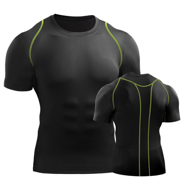 Custom Men Quick Dry Under Base Layer Gym T-shirt  Men Compressed  T-shirts Short Sleeve Mens Gym Wear Fitness Clothing
