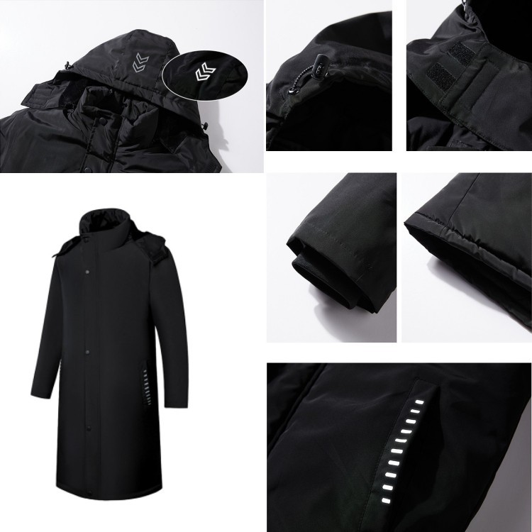 TIMETEX Men's Winter Overcoat Parka Waterproof Windproof Hooded Thin Oxford Fabric Long Regular Fit