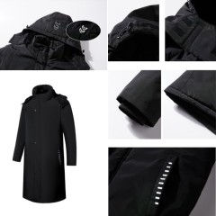 TIMETEX Men's Winter Overcoat Parka Waterproof Windproof Hooded Thin Oxford Fabric Long Regular Fit