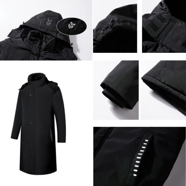 TIMETEX Men's Winter Overcoat Parka Waterproof Windproof Hooded Thin Oxford Fabric Long Regular Fit