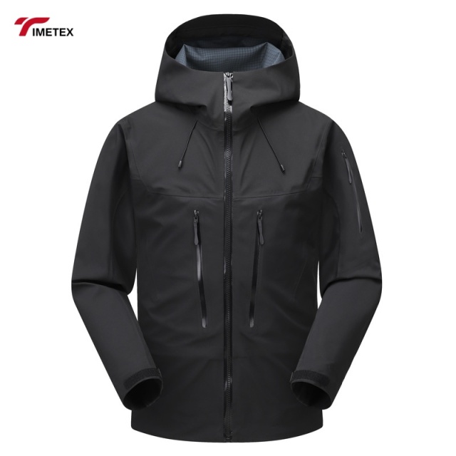 Men's 3L Outdoor Hard Shell Windbreaker Jacket High Performance 3D Hooded Raincoat Zipper Closure Breathable Windproof Plus Size