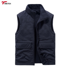 Men's Casual Autumn Winter Outdoor Waistcoat Double-Sided Wear Velvet Vest with Multi-Pocket Leisure Cargo Vest Sleeveless Coat