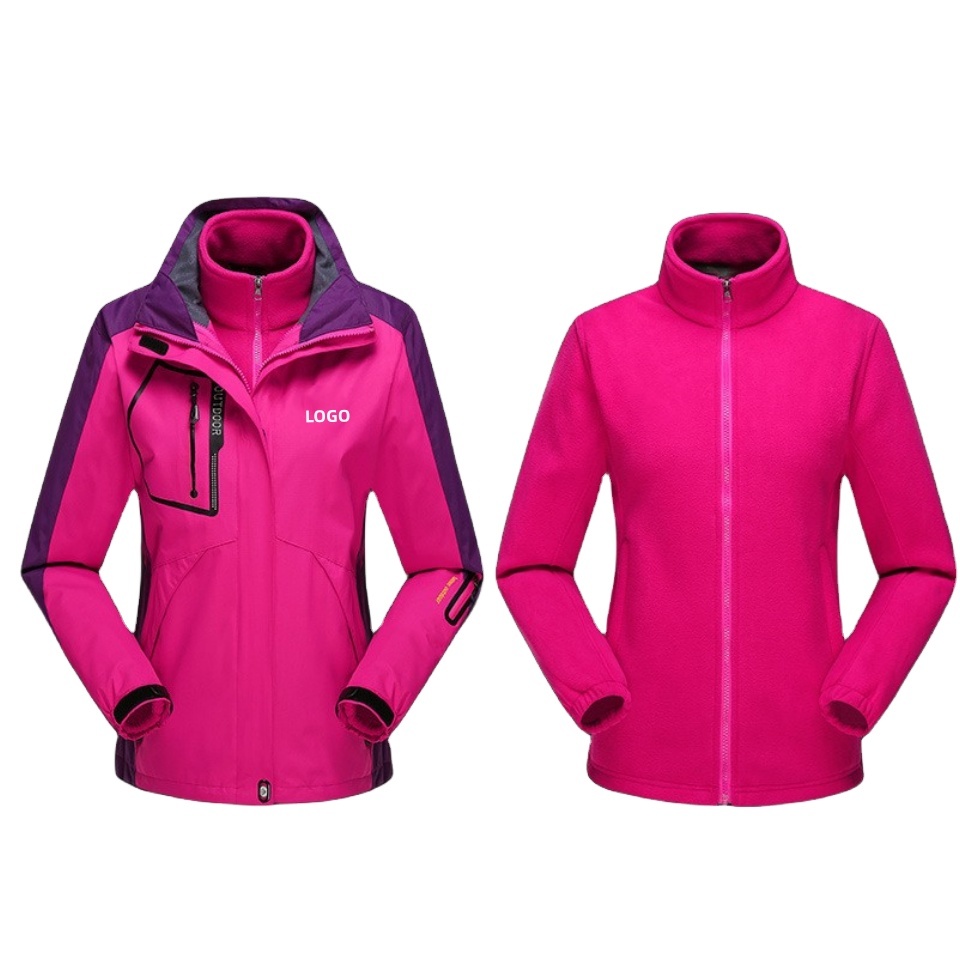 TIMETEX Outdoor Jacket 3pcs Set for Couples Windproof Jacket Outdoor Waterproof Jacket Mountaineering Suit