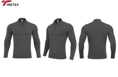 TIMETEX  Custom Plain Crewneck Long Sleeve Blank Solid Casual Sports Polyester Long Sleeve Shirt Quarter Zip Men's Long Sleeve