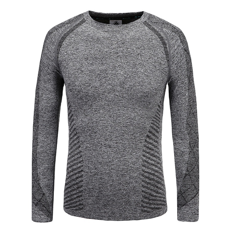 Custom Men's Casual Sportswear Seamless Crewneck Hoodie Long Sleeve European American Fashion Base Shirt Solid Pattern Knitted