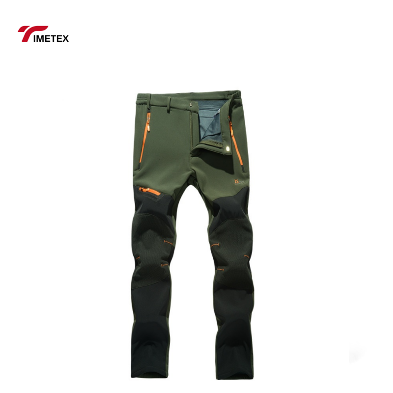 OEM Garment Manufacture Softshell Pants Windproof Waterproof Breathable Outdoor Hiking Men's Trousers Winter Fleece Pants