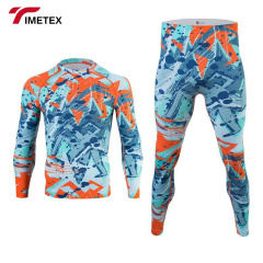 TIMETEX Spot Goods Graffiti Series Compression Set Men's and Women's Ski Underwear Set Quick Dry Functional Compression Set