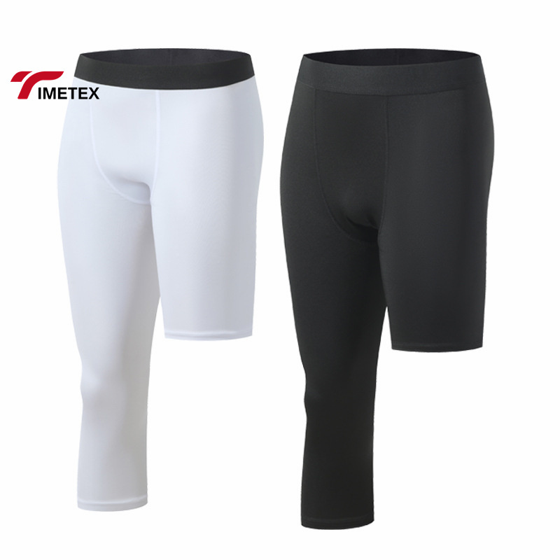 TIMETEX Wholesale Men's Basketball Leggings Shorts Knee Length Spandex/Polyester Quick Dry Breathable Four-Way Stretch High