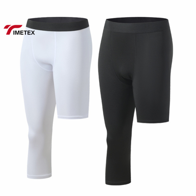 TIMETEX Wholesale Men's Basketball Leggings Shorts Knee Length Spandex/Polyester Quick Dry Breathable Four-Way Stretch High