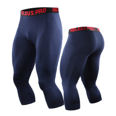 Men Compression Leggings Men Custom Logo Workout Sport Tights Base Layer 3/4 Length Gym Fitness Pants Legging