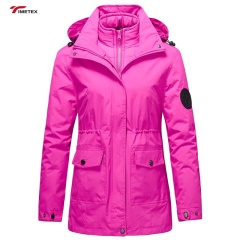 TIMETEX Women's Winter Warm Thick Mid-Length Camouflage  Jacket Windbreaker Jacket Waterproof Outdoor Mountaineering Coat