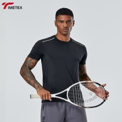 TIMETEX Custom Logo Printed Breathable Gym Undershirts Quick Drying Polyester Sports T-Shirts for Men's Running Workout