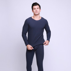 Best Selling Round Neck Cotton Heated Thermal Underwear for Men Winter Stretch Thermal Underwear Suit