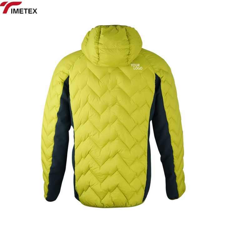 Men's Lightweight Rhombic Waterproof Jacket Custom Coated Zipper Closure Casual Style Thin Winter Outdoor Gear Hood Size Stand