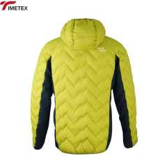 Men's Lightweight Rhombic Waterproof Jacket Custom Coated Zipper Closure Casual Style Thin Winter Outdoor Gear Hood Size Stand